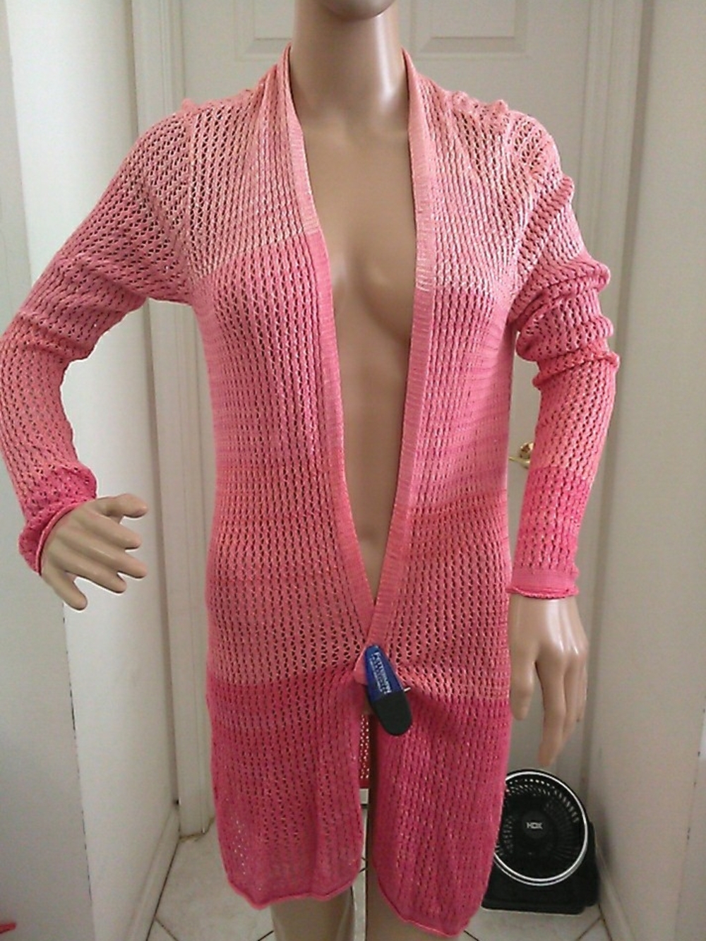 NWOT SIGRID OLSEN Pink Open-Front Knit Women's Cardigan Sweater SZ. M SOFTY